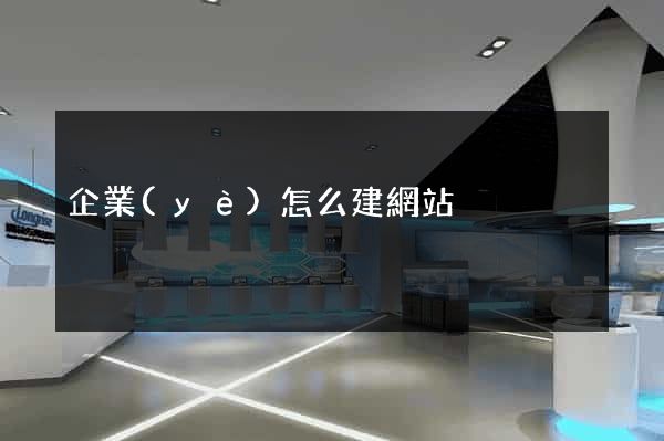 企業(yè)怎么建網站