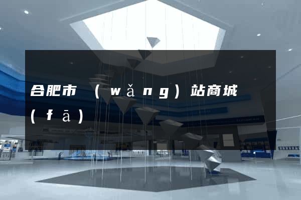 合肥市網(wǎng)站商城開發(fā)