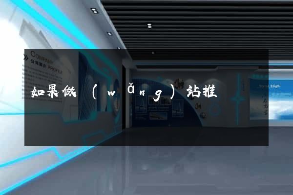 如果做網(wǎng)站推廣