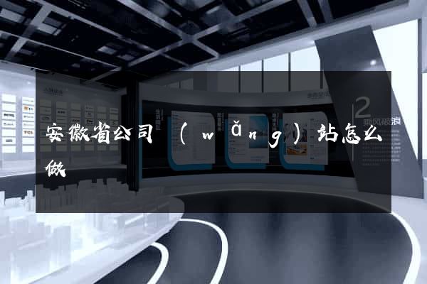 安徽省公司網(wǎng)站怎么做