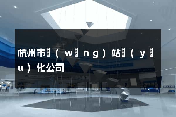 杭州市網(wǎng)站優(yōu)化公司